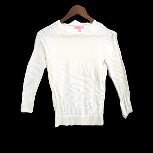 ⭐️🌟Lilly Pulitzer White Textured Sweater Sz XS - Picture 1 of 8